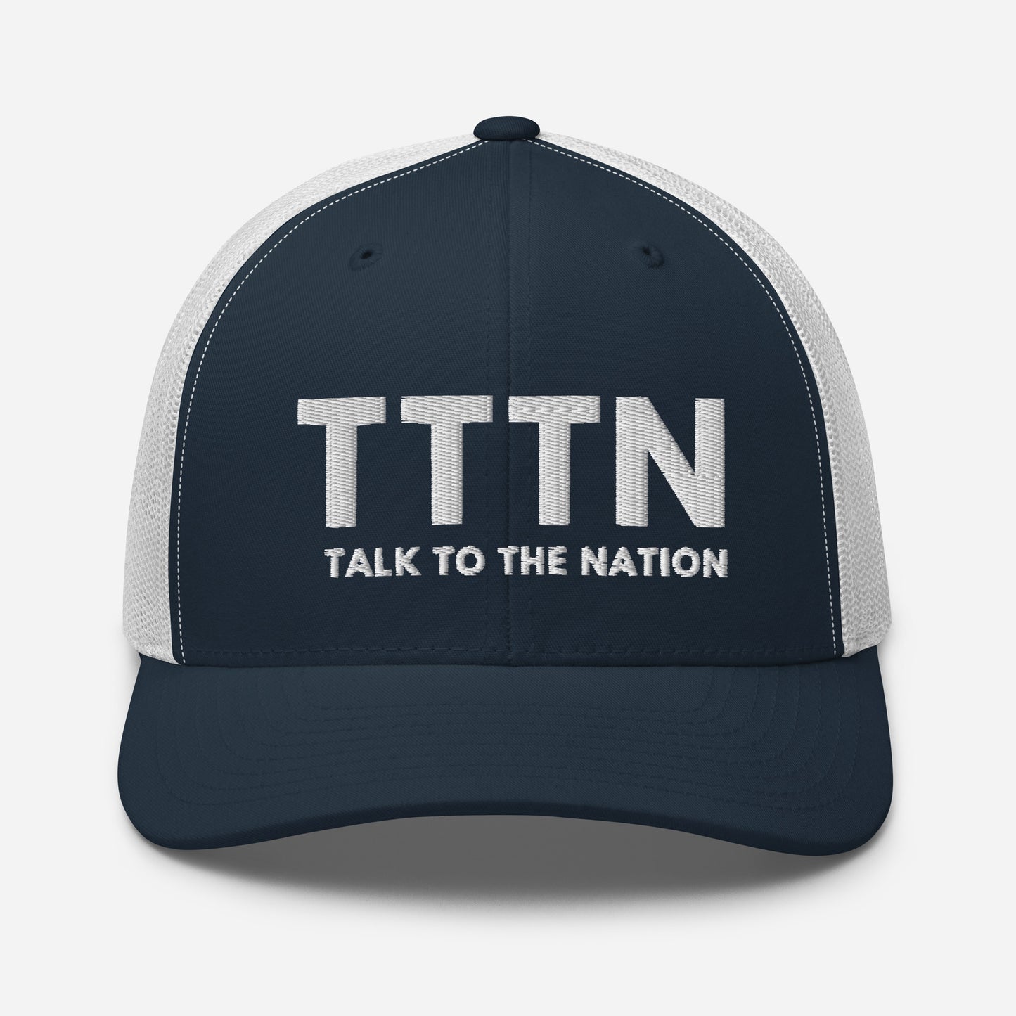 Navy White Trucker Cap | Talk to the Nation