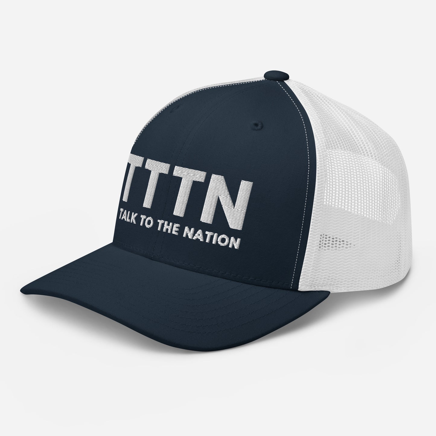 Navy White Trucker Cap | Talk to the Nation