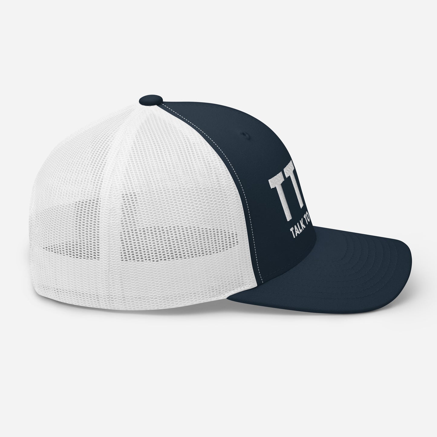 Navy White Trucker Cap | Talk to the Nation