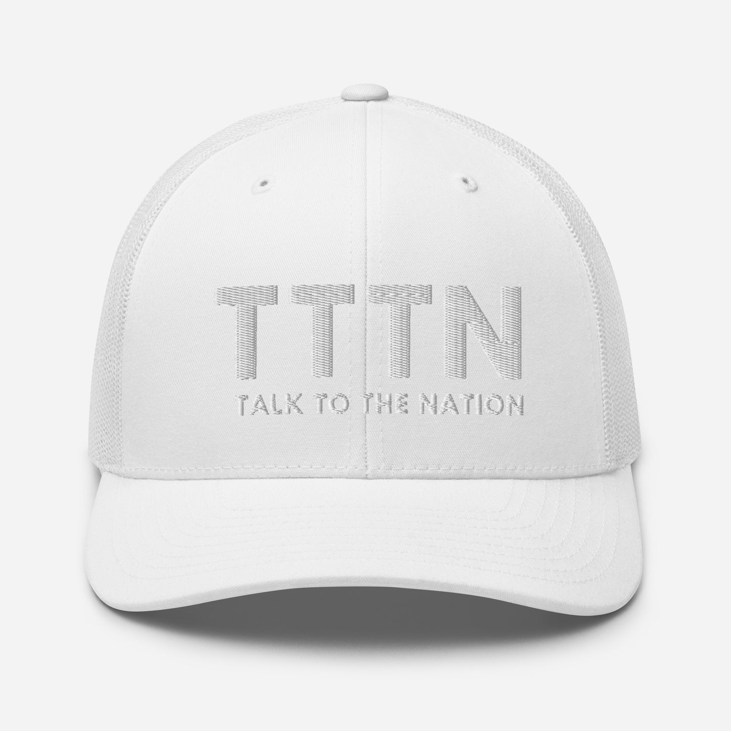 All White Trucker Cap | Talk to the Nation