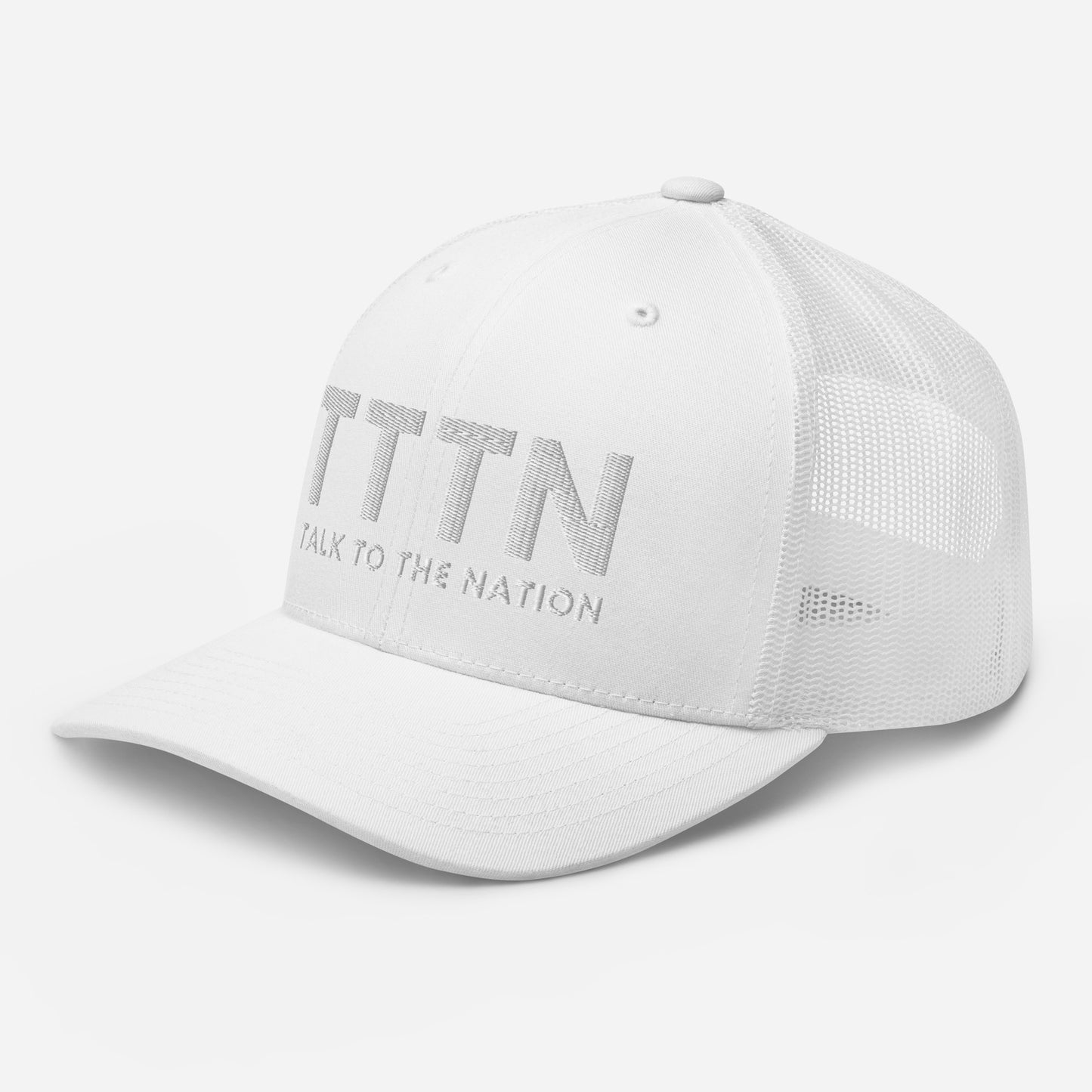 All White Trucker Cap | Talk to the Nation